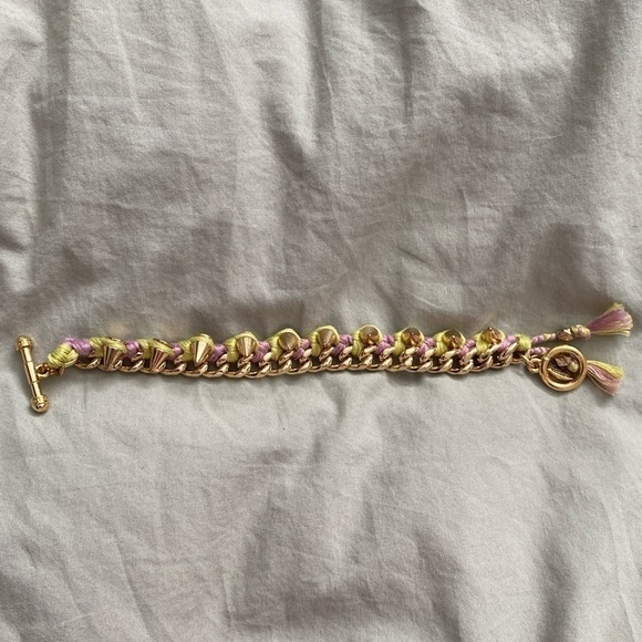 Ettika 18k Gold Plated Spike Pink Braided Bracelet - Picture 4 of 4